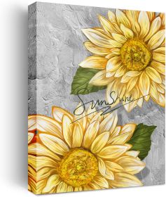 Sunflower Wall Art Bathroom Decor Flower Canvas Wall Art Sunflower Pictures Wall Decor Floral Prints Painting Framed Artwork for Bedroom Living Room H