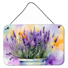 NEW Lavender in Watercolor Wall or Door Hanging Prints Aluminum Metal Sign Kitchen Wall Bar Bathroom Plaque Home Decor, 8HX12W, Multicolor