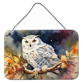 NEW Snowy Owl Wall or Door Hanging Prints Aluminum Metal Sign Kitchen Wall Bar Bathroom Plaque Home Decor, 8HX12W, Multicolor