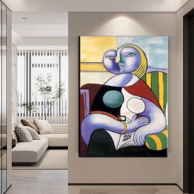 Hand Painted Oil Painting Pablo Picasso the Original Painting A woman who reads Living Room Hallway Bedroom Luxurious Decorative Painting (style: 1.0, size: 60X90cm)