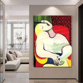 Hand Painted Oil Painting Pablo Picasso After the Original Painting Small the Dream Living Room Hallway Bedroom Luxurious Decorative Painting (style: 1.0, size: 50X70cm)