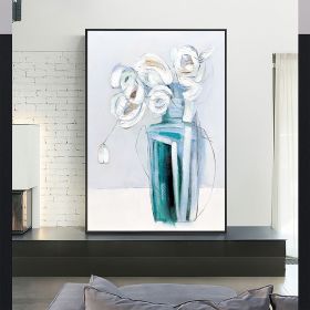 Hand Painted Oil Painting Minimalism Abstract Floral Oil On Canvas Large Original Floral Scenery Acrylic Modern Painting Wall Art Living Room Decor (style: 1.0, size: 90x120cm)