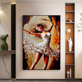 Hand Painted Oil Painting Abstract Dancer Oil Painting On Canvas Large Wall Art Original White Ballet Painting Boho Wall Decor Custom Painting Living (style: 1.0, size: 150x220cm)