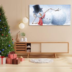 Framed Canvas Wall Art Decor Painting For Chrismas, Cute Lying Snowman Painting For Chrismas Gift, Decoration For Chrismas Eve Office Living Room (Color: as Pic)