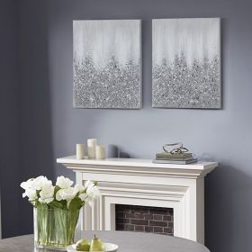 Heavily Embellished 2-piece Canvas Wall Art Set (Color: as Pic)